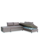 Καναπές Κρεβάτι Γωνιακός ArteLibre MARVE Δεξιά Γωνία Μπεζ/Καφέ 290x217x84cm - Image 2