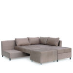 Καναπές Κρεβάτι Γωνιακός ArteLibre MARVE Δεξιά Γωνία Μπεζ/Καφέ 290x217x84cm - Image 3