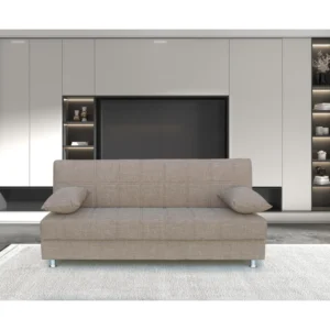 Καναπές Κρεβάτι Τριθέσιος ArteLibre LAURA Μπεζ 190x84x86cm - Image 5