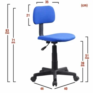 Καρέκλα Γραφείου Παιδική ArteLibre ΗΧΩ Μπλε Ύφασμα 40x46x71-83cm - Image 7