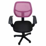 Καρέκλα Γραφείου ArteLibre ΑΥΡΑ Ροζ/Μαύρο Mesh 51x50x79-91cm - Image 2