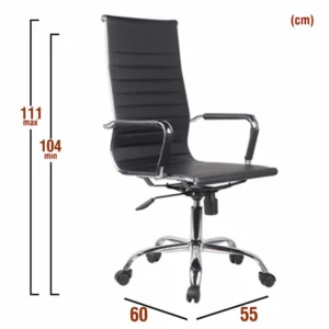 Καρέκλα Γραφείου ArteLibre ΔΙΩΝΗ Μαύρο PU 55x60x104-111cm - Image 6