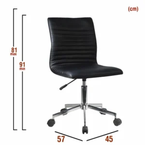 Καρέκλα Γραφείου ArteLibre ΕΡΑΤΩ Μαύρο PVC 45x57x81-91cm - Image 2