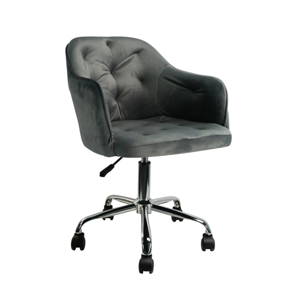 Πολυθρόνα Γραφείου ArteLibre OXLEY Γκρι Βελούδο 53.5x56.5x75-85cm Πολυθρόνα Γραφείου ArteLibre OXLEY Γκρι Βελούδο 53.5x56.5x75-85cm