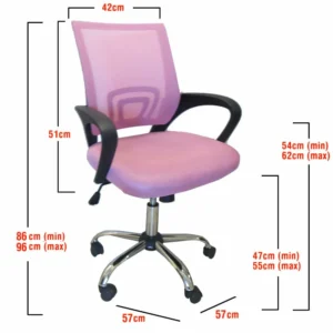 Καρέκλα Γραφείου ArteLibre ΑΛΚΥΟΝΗ Ροζ 57x57x86-96cm - Image 9