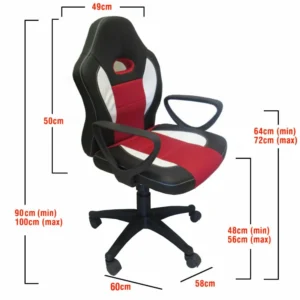 Καρέκλα Γραφείου ArteLibre Gaming ΔΩPOΘEA Μαύρο/Κόκκινο 58x60x90-100cm - Image 6