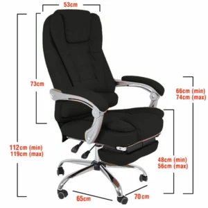 Καρέκλα Γραφείου ArteLibre ΑΝΔΡΟΝΙΚΗ Μαύρη 70x65x112-119cm - Image 10