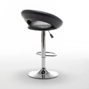 Σετ 2 τεμαχιών Σκαμπό Bar ArteLibre FETT Με Πλάτη Πτυσσόμενο Μαύρο PU/Μέταλλο 54x49x81-103cm - Image 6