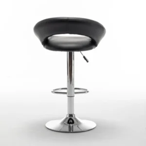 Σετ 2 τεμαχιών Σκαμπό Bar ArteLibre FETT Με Πλάτη Πτυσσόμενο Μαύρο PU/Μέταλλο 54x49x81-103cm - Image 7