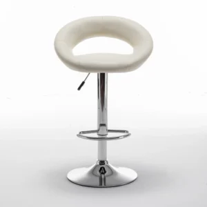 Σκαμπό Bar ArteLibre FETT Με Πλάτη Πτυσσόμενο Μπεζ PU/Μέταλλο 54x49x81-103cm - Image 2