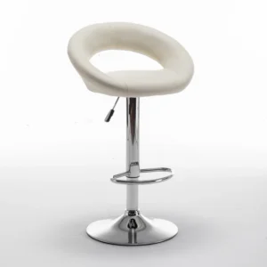 Σκαμπό Bar ArteLibre FETT Με Πλάτη Πτυσσόμενο Μπεζ PU/Μέταλλο 54x49x81-103cm - Image 3