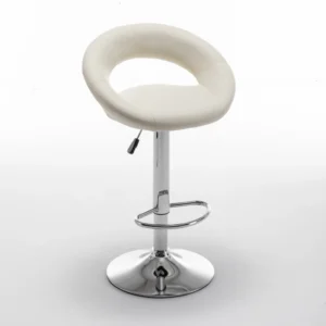 Σκαμπό Bar ArteLibre FETT Με Πλάτη Πτυσσόμενο Μπεζ PU/Μέταλλο 54x49x81-103cm - Image 4