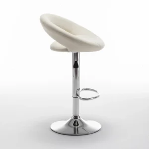 Σκαμπό Bar ArteLibre FETT Με Πλάτη Πτυσσόμενο Μπεζ PU/Μέταλλο 54x49x81-103cm - Image 5