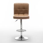 Σετ 2 τεμαχιών Σκαμπό Bar ArteLibre DIN Με Πλάτη Πτυσσόμενο Cappuccino PVC/Μέταλλο 44x50x92-113cm - Image 2