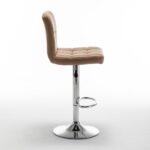 Σετ 2 τεμαχιών Σκαμπό Bar ArteLibre DIN Με Πλάτη Πτυσσόμενο Cappuccino PVC/Μέταλλο 44x50x92-113cm - Image 5