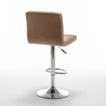 Σετ 2 τεμαχιών Σκαμπό Bar ArteLibre DIN Με Πλάτη Πτυσσόμενο Cappuccino PVC/Μέταλλο 44x50x92-113cm - Image 6