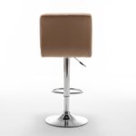 Σετ 2 τεμαχιών Σκαμπό Bar ArteLibre DIN Με Πλάτη Πτυσσόμενο Cappuccino PVC/Μέταλλο 44x50x92-113cm - Image 7