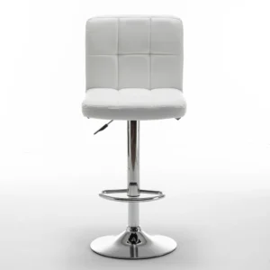 Σκαμπό Bar ArteLibre DIN Με Πλάτη Πτυσσόμενο Λευκό PVC/Μέταλλο 44x50x92-113cm - Image 2