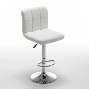 Σκαμπό Bar ArteLibre DIN Με Πλάτη Πτυσσόμενο Λευκό PVC/Μέταλλο 44x50x92-113cm - Image 4