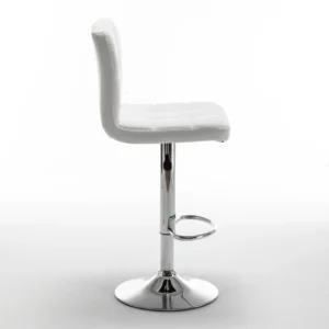 Σκαμπό Bar ArteLibre DIN Με Πλάτη Πτυσσόμενο Λευκό PVC/Μέταλλο 44x50x92-113cm - Image 5