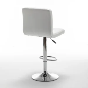 Σκαμπό Bar ArteLibre DIN Με Πλάτη Πτυσσόμενο Λευκό PVC/Μέταλλο 44x50x92-113cm - Image 6