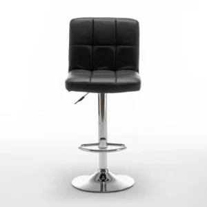 Σκαμπό Bar ArteLibre DIN Με Πλάτη Πτυσσόμενο Μαύρο PVC/Μέταλλο 44x50x92-113cm - Image 2