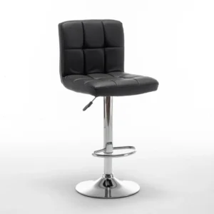 Σκαμπό Bar ArteLibre DIN Με Πλάτη Πτυσσόμενο Μαύρο PVC/Μέταλλο 44x50x92-113cm - Image 3