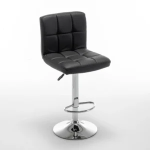 Σκαμπό Bar ArteLibre DIN Με Πλάτη Πτυσσόμενο Μαύρο PVC/Μέταλλο 44x50x92-113cm - Image 4