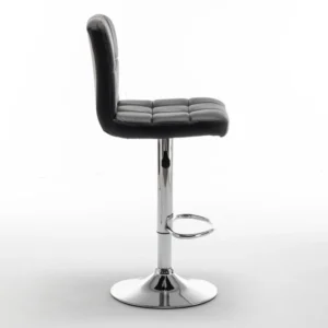 Σκαμπό Bar ArteLibre DIN Με Πλάτη Πτυσσόμενο Μαύρο PVC/Μέταλλο 44x50x92-113cm - Image 5