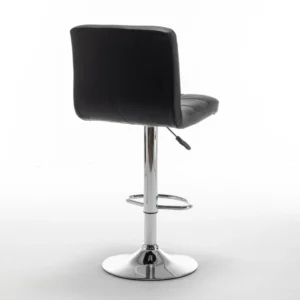 Σκαμπό Bar ArteLibre DIN Με Πλάτη Πτυσσόμενο Μαύρο PVC/Μέταλλο 44x50x92-113cm - Image 6