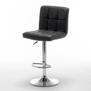 Σκαμπό Bar ArteLibre DIN Με Πλάτη Πτυσσόμενο Μαύρο PVC/Μέταλλο 44x50x92-113cm - Image 8