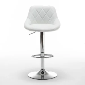 Σκαμπό Bar ArteLibre GARSA Με Πλάτη Πτυσσόμενο Λευκό PU/Μέταλλο 46x46x83-105cm - Image 2