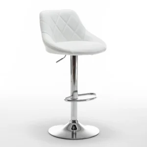 Σκαμπό Bar ArteLibre GARSA Με Πλάτη Πτυσσόμενο Λευκό PU/Μέταλλο 46x46x83-105cm - Image 3