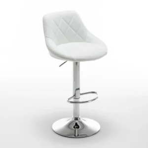 Σκαμπό Bar ArteLibre GARSA Με Πλάτη Πτυσσόμενο Λευκό PU/Μέταλλο 46x46x83-105cm - Image 4