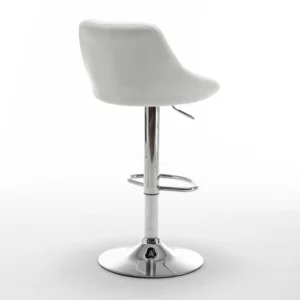 Σκαμπό Bar ArteLibre GARSA Με Πλάτη Πτυσσόμενο Λευκό PU/Μέταλλο 46x46x83-105cm - Image 6