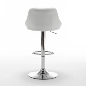 Σκαμπό Bar ArteLibre GARSA Με Πλάτη Πτυσσόμενο Λευκό PU/Μέταλλο 46x46x83-105cm - Image 7