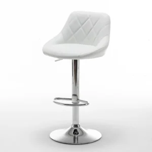 Σκαμπό Bar ArteLibre GARSA Με Πλάτη Πτυσσόμενο Λευκό PU/Μέταλλο 46x46x83-105cm - Image 8