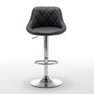 Σκαμπό Bar ArteLibre GARSA Με Πλάτη Πτυσσόμενο Μαύρο PU/Μέταλλο 46x46x83-105cm - Image 2