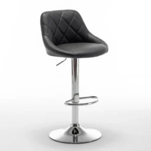 Σκαμπό Bar ArteLibre GARSA Με Πλάτη Πτυσσόμενο Μαύρο PU/Μέταλλο 46x46x83-105cm - Image 3