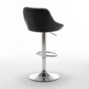 Σκαμπό Bar ArteLibre GARSA Με Πλάτη Πτυσσόμενο Μαύρο PU/Μέταλλο 46x46x83-105cm - Image 6