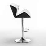 Σκαμπό Bar ArteLibre DRASH Με Πλάτη Πτυσσόμενο Λευκό/Μαύρο PU/Μέταλλο 54x52x87-109cm - Image 5