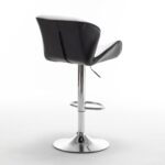 Σκαμπό Bar ArteLibre DRASH Με Πλάτη Πτυσσόμενο Λευκό/Μαύρο PU/Μέταλλο 54x52x87-109cm - Image 6