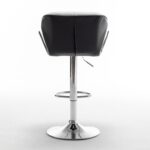 Σκαμπό Bar ArteLibre DRASH Με Πλάτη Πτυσσόμενο Λευκό/Μαύρο PU/Μέταλλο 54x52x87-109cm - Image 7