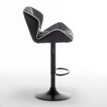 Σετ 2 τεμαχιών Σκαμπό Bar ArteLibre DRASH Με Πλάτη Πτυσσόμενο Μαύρο PU/Μέταλλο 54x52x87-109cm - Image 5