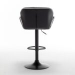 Σετ 2 τεμαχιών Σκαμπό Bar ArteLibre DRASH Με Πλάτη Πτυσσόμενο Μαύρο PU/Μέταλλο 54x52x87-109cm - Image 7