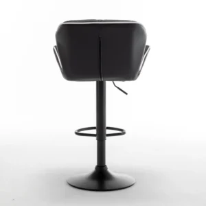 Σκαμπό Bar ArteLibre DRASH Με Πλάτη Πτυσσόμενο Μαύρο PU/Μέταλλο 54x52x87-109cm - Image 7