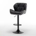 Σετ 2 τεμαχιών Σκαμπό Bar ArteLibre DRASH Με Πλάτη Πτυσσόμενο Μαύρο PU/Μέταλλο 54x52x87-109cm - Image 8