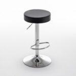 Σκαμπό Bar ArteLibre LORTHA Πτυσσόμενο Μαύρο PU/Μέταλλο Φ39x64-86cm - Image 4