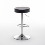 Σκαμπό Bar ArteLibre LORTHA Πτυσσόμενο Μαύρο PU/Μέταλλο Φ39x64-86cm - Image 6