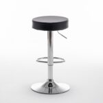 Σκαμπό Bar ArteLibre LORTHA Πτυσσόμενο Μαύρο PU/Μέταλλο Φ39x64-86cm - Image 7